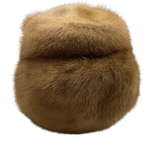 Vintage Authentic Light Brown Mink Winter Ladies Hat